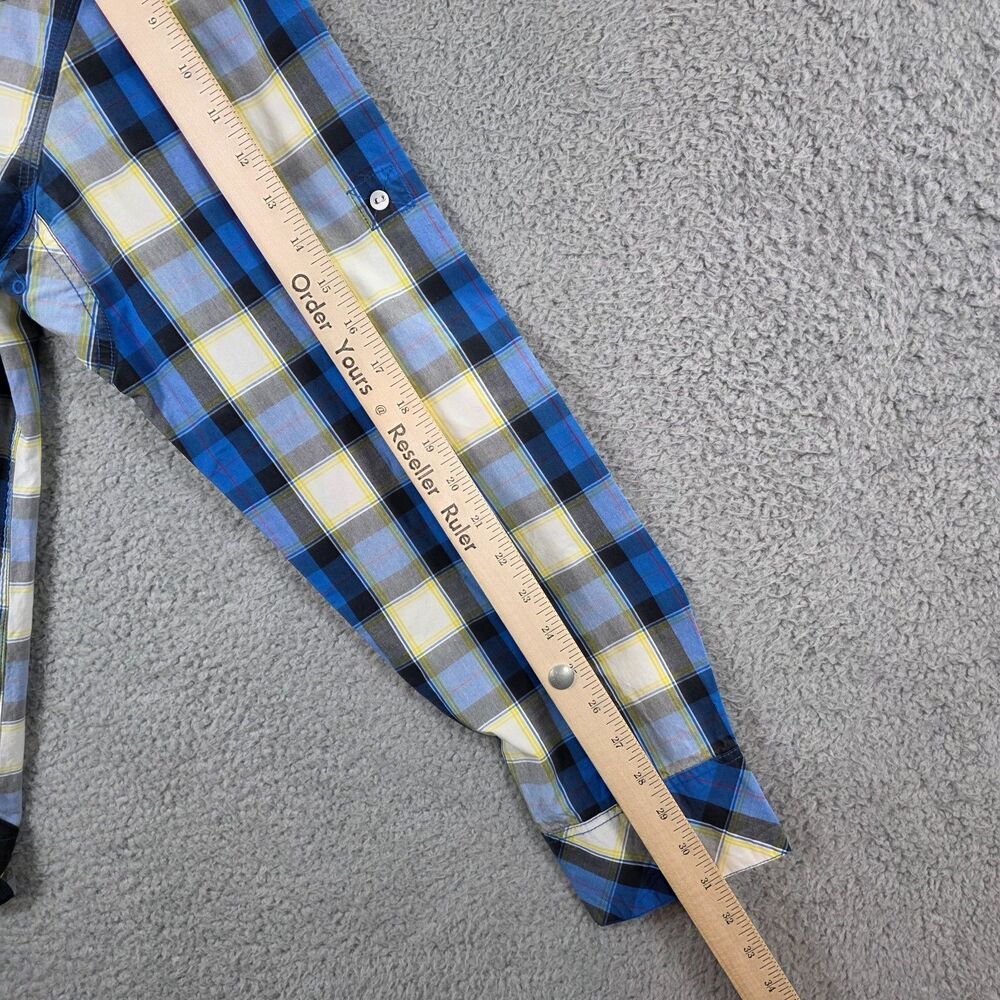 Akademiks Shirt Men's Plaid Blue White Button Up Long Sleeve AKDMKS Size 2XL - Picture 10 of 13